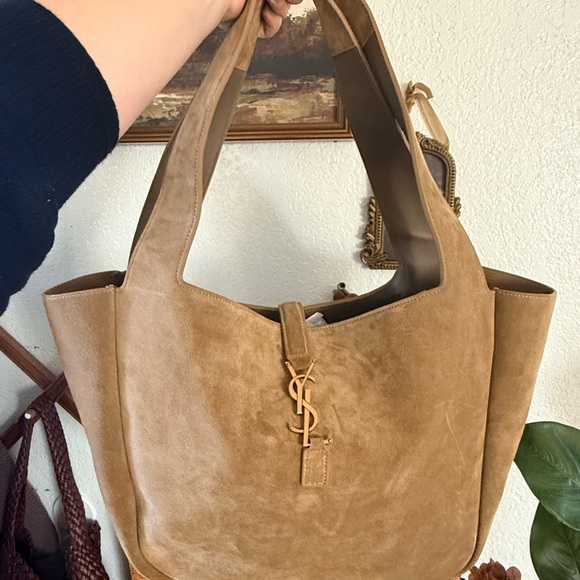Yves Saint Laurent Camel Suede Tote - Picture 1 of 15